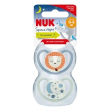 NUK PACIFIER SILSPACE NIGHT S-1 2'S 10730578