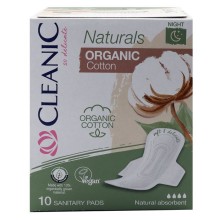Cleanic Natural Organic Cotton Night Sanitary Pads...