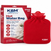 KBM HOT WATER BAG W/RED COVER 2000ML