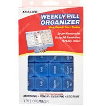 ACULIFE WEEKLY PILL ORGANIZER BLUE 128 B/W
