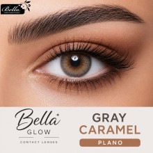 BELLA GLOW CONTACT LENSES GRAY CARAMEL PLANO