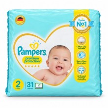 PAMPERS PREMIUM PROTECTION S2 (31 DIAPERS) CP