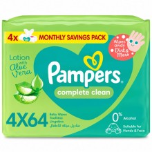 PAMPERS BABY WIPES ALOE VERA (4*64) PCS