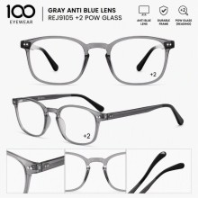 100 EYEWEAR GRAY ANTI BLUE LENS REJ9105 +2 POW GLA...