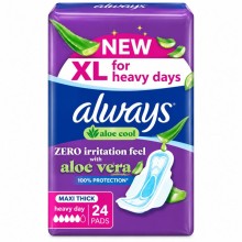 ALWAYS MAXI THK ALOE COOL (ZERO IRRIATION) XL 24'S