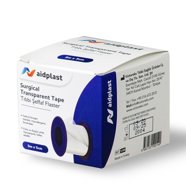 AIDPLAST SURGICAL TRANSPARENT TAPE 5M * 5CM -V305
