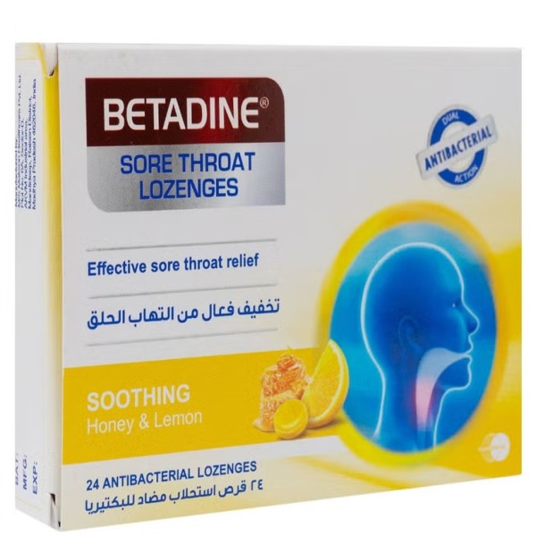 BETADINE SORETHROAT LOZ HONEY&LEMON 24'S