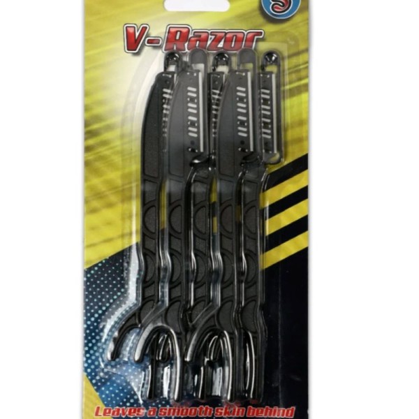V - RAZOR DISPSBL BARBER RAZOR 5PCS