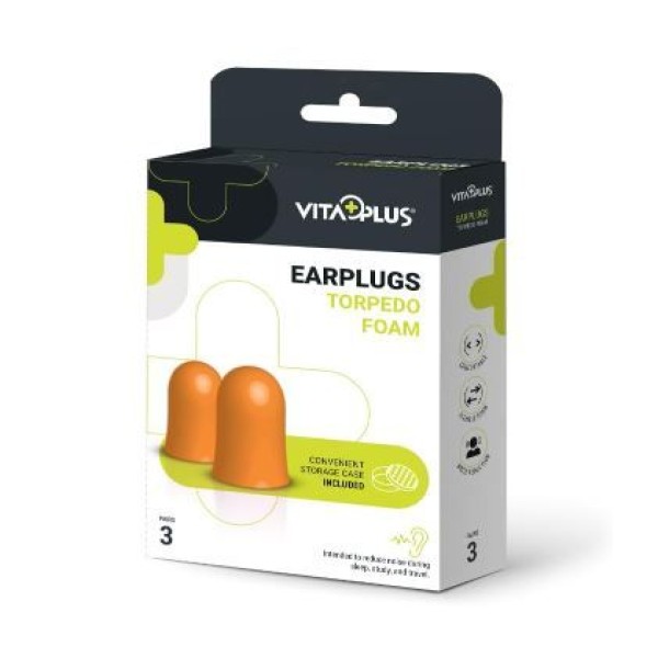 VITAPLUS EARPLUGS - FOAM (TORPEDO) 3'S