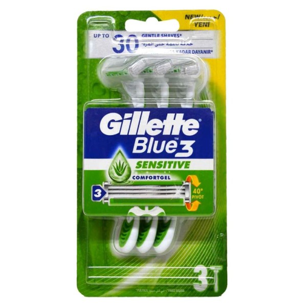 GILLETTE BLUE3 SENSITIVE RAZOR 3'S