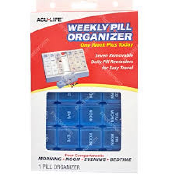 ACULIFE WEEKLY PILL ORGANIZER BLUE 128 B/W