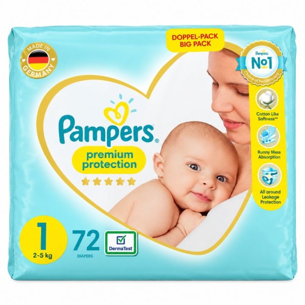 PAMPERS PREMIUM CARE DIAPERS S1 72'S
