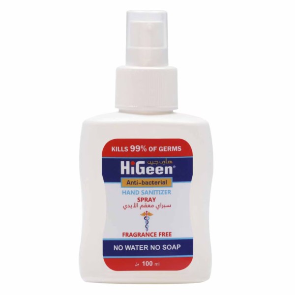 Higeen Hand Sanitizer  Spray Fragrance Free 100Ml