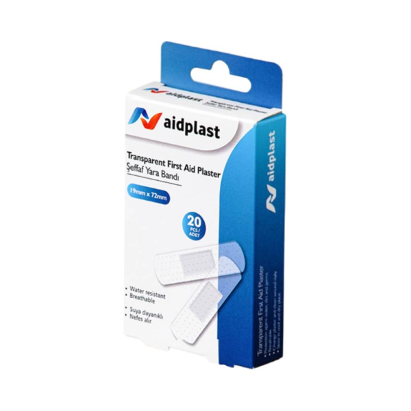 AIDPLAST TRANSPARENT FIRST AID PLASTER 19X72MM 20'S -V810