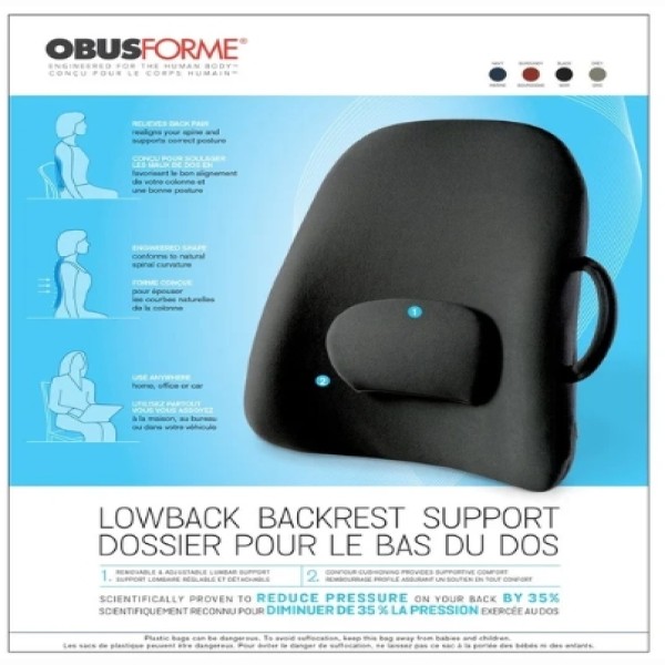 OBUSFORME LOWBACK BACKREST BLACK-4322