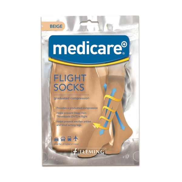 Medicare Flight Socks Beige - Large (Md543)