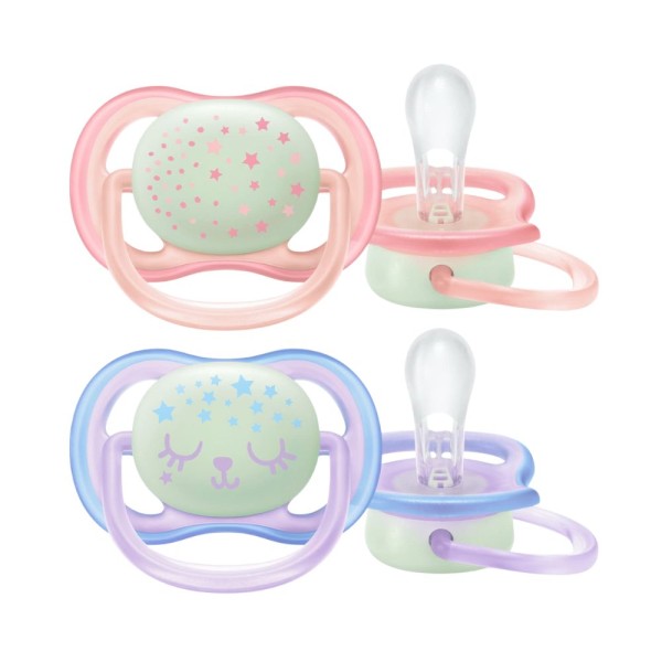 Avent Ultra Air Night Soother -Girl 0-6M Scf376/12