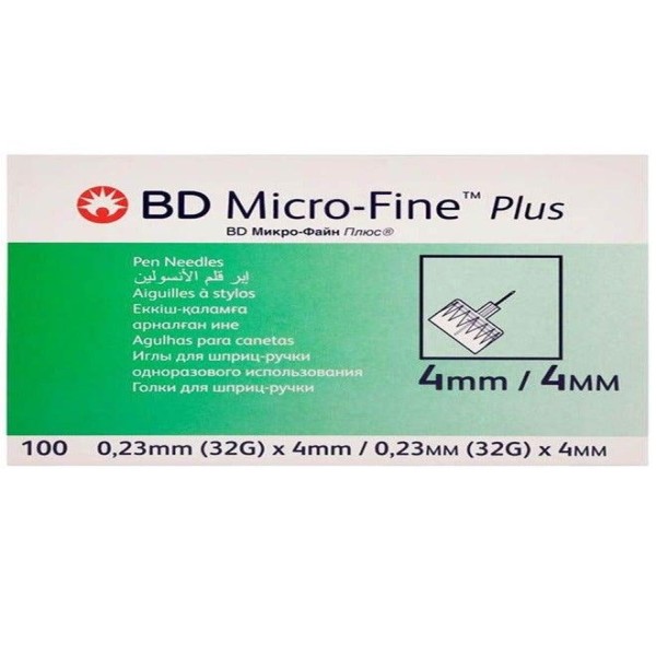 BD MICRO- FINE + PEN NEEDLES 32G X 4MM 100'S