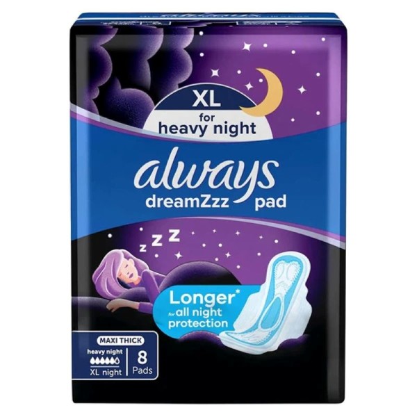 ALWAYS MAXI THK NIGHT DREAMZZ  XL PAD 8'S
