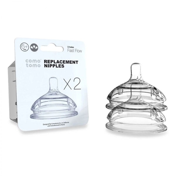 Comotomo Replacement Silicon Nipple-Variable Flow 2/Pack 6+M