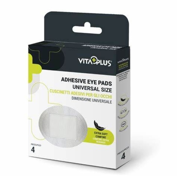 Vitaplus Adhesive Eye Pads Universal Size 8Cm * 6Cm 4'S