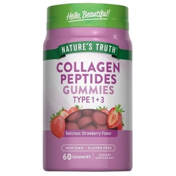 NATURE'S TRUTH COLLAGEN PEPTIDES TYPE 1+3 GUMMIES STRAWBERRY 60'S