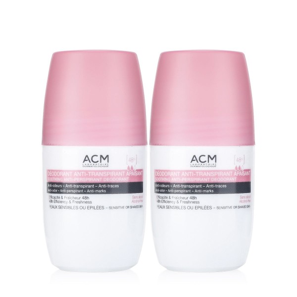 Acm Soothing Deodorant Anti-Perspirant (Pink Cap) 48H -50Ml (2 Pcs-Bndle Pack)
