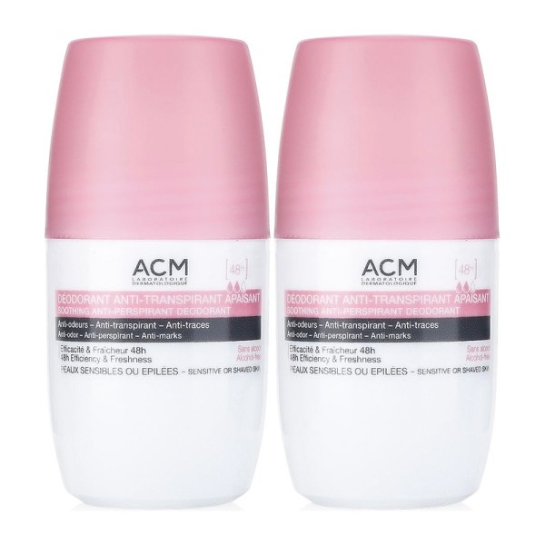 Acm Soothing Deodorant Anti-Perspirant (Pink Cap) 48H -50Ml (2 Pcs-Bndle Pack)