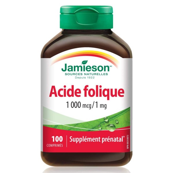Jamieson Folic Acid Tablets 1000 Mcg 100'S