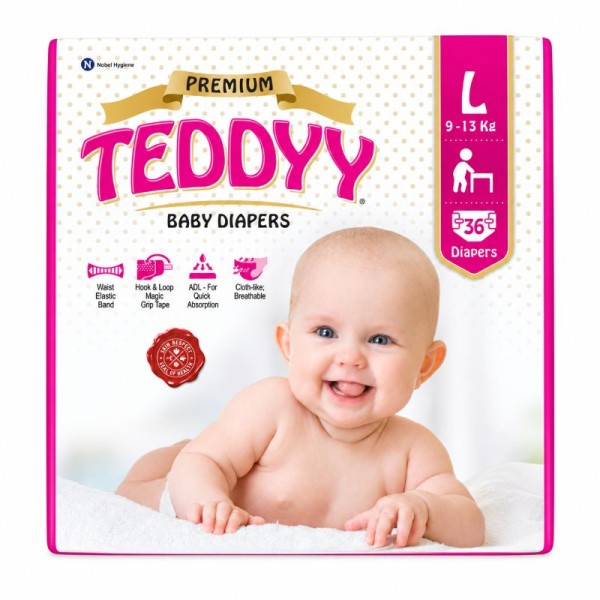 TEDDYY BABY DIAPERS PREMIUM LARGE 36'S