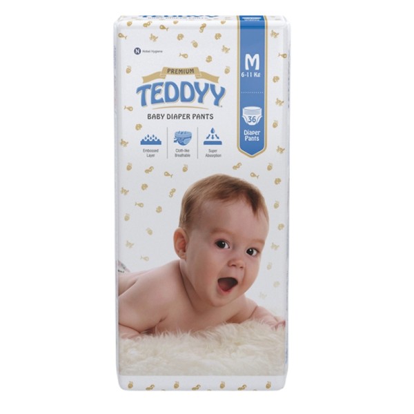 TEDDYY BABY DIAPER PANTS MEDIUM 36'S
