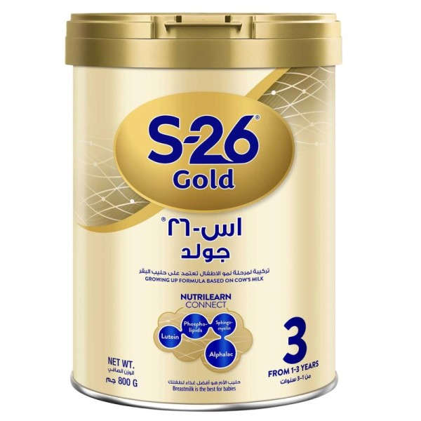S-26 GOLD STAGE 3 GROWING UP FORMULA FROM 1-3 YEARS 800 GM