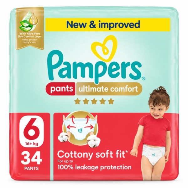 PAMPERS PREMIUM CARE PANTS  S6 34'S
